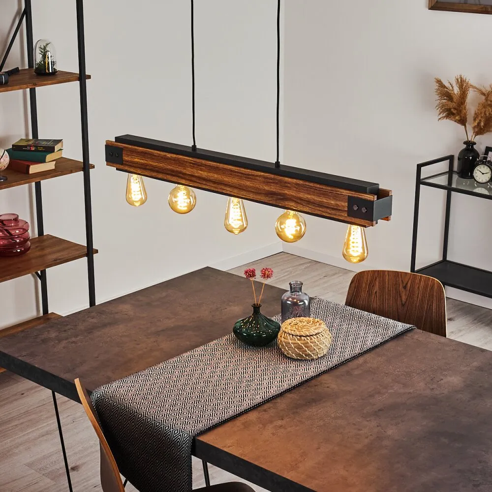 Yuma Pendelleuchte Schwarz, 5-flammig